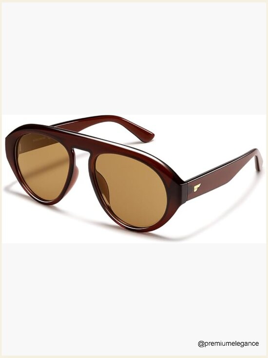 Oversized Aviator Sunglasses UV400 Retro Shield Frame Large main image 5